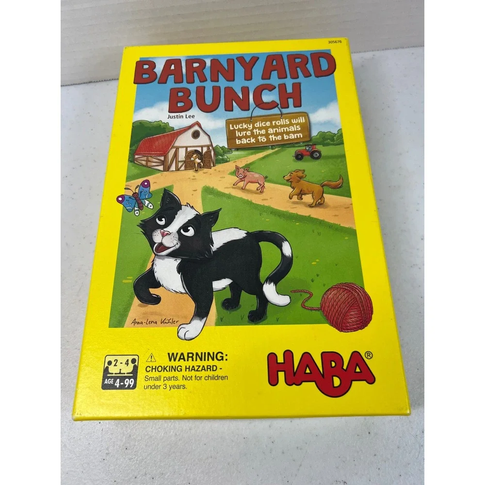 HABA Barnyard Bunch Board Game 305676 Justin Lee Animals Complete Kids Ages 4+